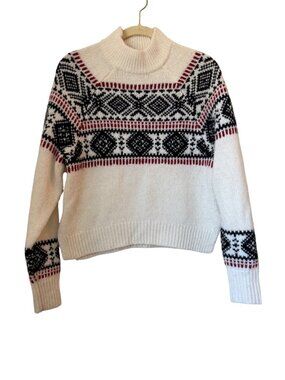 Abercrombie & Fitch Womens Fair Isle Knit Turtleneck Sweater XS